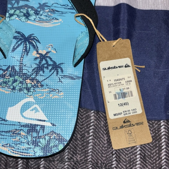 NWT Quiksilver Molokai Layback Flip Flops 12 MSRP $28 - Picture 2 of 4